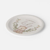 Teddy Bear Baby Dusche Pappteller (Schrägansicht)