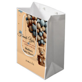 Teddy Bear Baby Dusche Pastell Heißluftballon Mittlere Geschenktüte