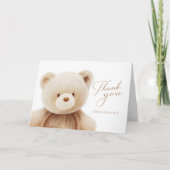 Teddy Bear Baby Dusche Personalisiert Danke Karte (Vorderseite)