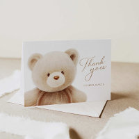 Teddy Bear Baby Dusche Personalisiert Danke Karte