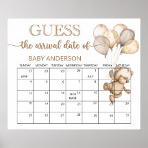 Teddy Bear Baby Dusche Ratschlag Fälligkeitsdatum