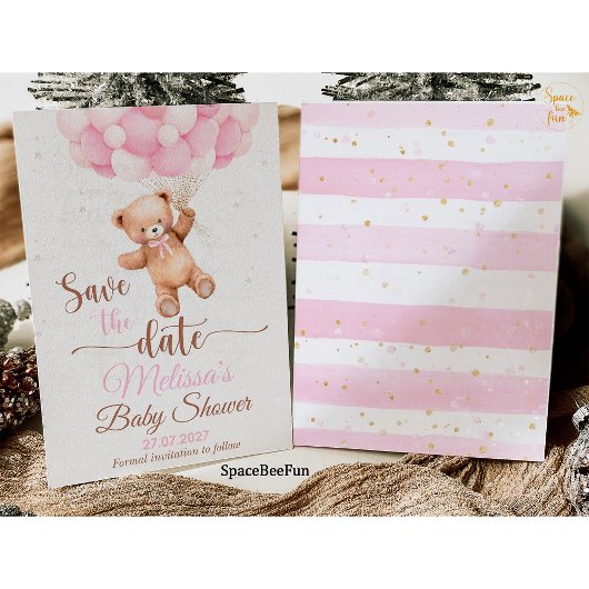 Teddy Bear Baby Dusche Save the Date wir können fr Einladung