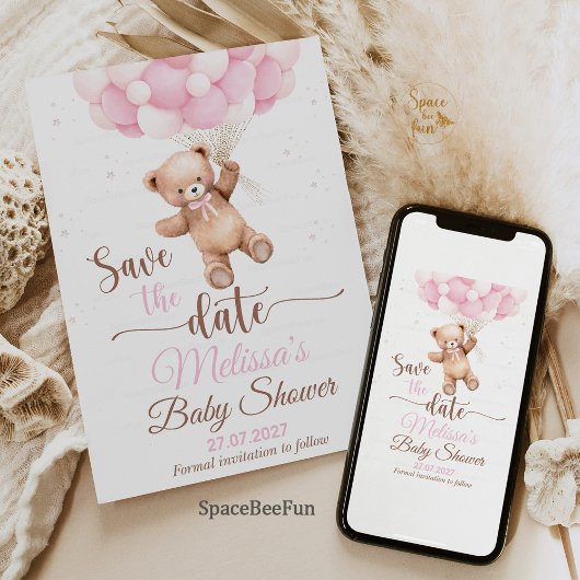 Teddy Bear Baby Dusche Save the Date wir können fr Einladung