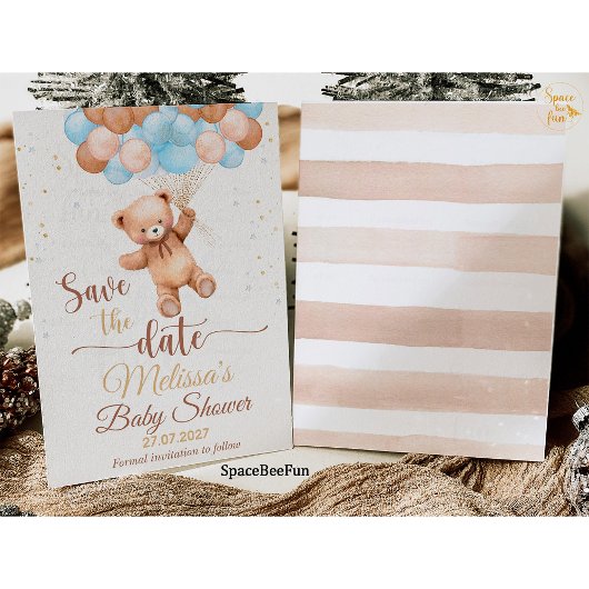 Teddy Bear Baby Dusche Save the Date wir können fr Einladung