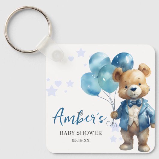Teddy Bear Baby Dusche Schlüsselanhänger (Vorderseite)