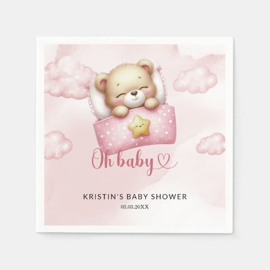 Teddy Bear Baby Dusche Serviette (Vorderseite)