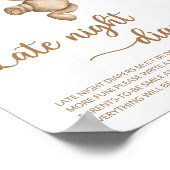 Teddy Bear Baby Dusche Spate Night Diapers Poster (Ecke)