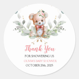 Teddy Bear Baby Dusche Vielen Dank für Ihre Unters Runder Aufkleber