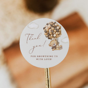 Teddy Bear Baby Dusche Vielen Dank Runder Aufkleber