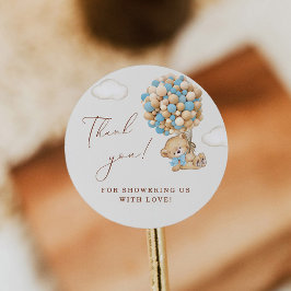 Teddy Bear Baby Dusche Vielen Dank Runder Aufkleber