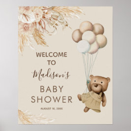 Teddy Bear Baby Dusche Willkommenspender Poster