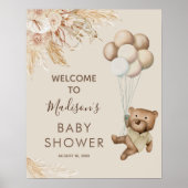 Teddy Bear Baby Dusche Willkommenspender Poster (Vorne)