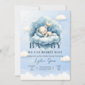 Teddy Bear Baby Dusche wir können frühzeitig abwar Einladung (Vorderseite)