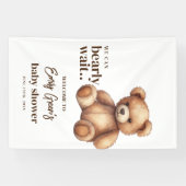 Teddy Bear Baby Dusche wir können frühzeitig warte Banner (Horizontal)