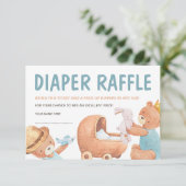 Teddy Bear Baby Duschkabine - Raffle Ticket Einladung (Stehend Vorderseite)