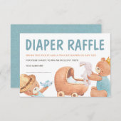 Teddy Bear Baby Duschkabine - Raffle Ticket Einladung (Vorne/Hinten)