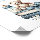 Teddy Bear Baby Duschkabine Windeln Raffle Schild (Ecke)