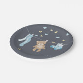 Teddy Bear Baby Duschpapier Teller Boy Blue Gray (Schrägansicht)