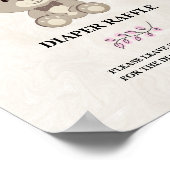 Teddy Bear Baby Duwer Windelwanne Raffle Schild (P (Ecke)