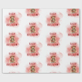 Teddy Bear Baby Fireman Boy Baby Dusche Geschenkpapier (Flach)