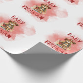 Teddy Bear Baby Fireman Boy Baby Dusche Geschenkpapier (Ecke)