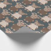 Teddy Bear Baby Girl Babydusche Geschenkpapier (Ecke)