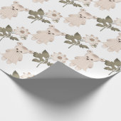 Teddy Bear Baby Girl Floral Neutral Baby Dusche Geschenkpapier (Ecke)