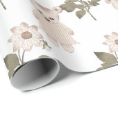 Teddy Bear Baby Girl Floral Neutral Baby Dusche Geschenkpapier (Rolleneckpunkt)