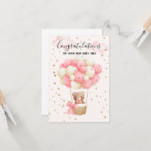Teddy Bear Baby Girl gratuliert Card Karte (Vorderseite/Rückseite Beispiel)