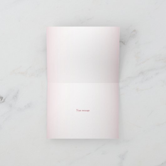 Teddy Bear Baby Girl Pink Blume Party Elegant Dankeskarte (Innenseite)