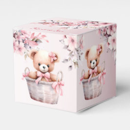 Teddy Bear Baby Girl Pink Blume Party Elegant Geschenkschachtel