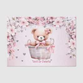 Teddy Bear Baby Girl Pink Blume Party Elegant Seidenpapier