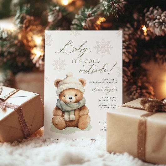 Teddy Bear Baby ist kalte Außendusche Einladung