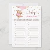 Teddy Bear Baby Name Race Baby Shooting Game Card Einladung (Vorderseite)