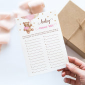 Teddy Bear Baby Name Race Baby Shooting Game Card Einladung