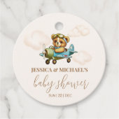 Teddy Bear Baby Pilot Airplane Babydusche Geschenkanhänger (Vorderseite)