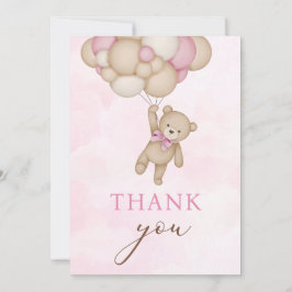 Teddy Bear Baby Pink Dankeskarte