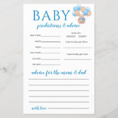 Teddy Bear Baby Predictions Game Flyer (Vorne)