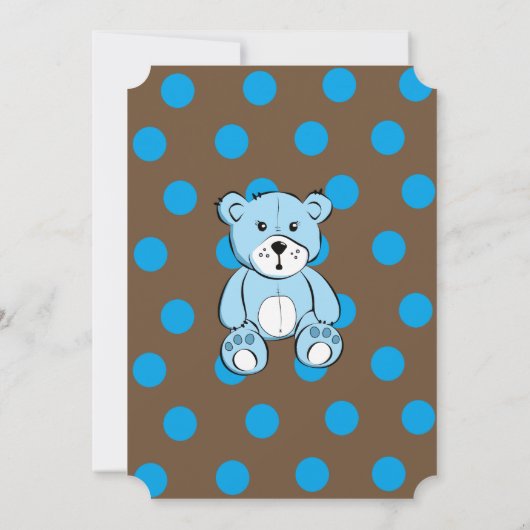 Teddy Bear Baby Shoes Kinderdusche Einladungen (Rückseite)