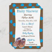 Teddy Bear Baby Shoes Kinderdusche Einladungen (Vorne/Hinten)