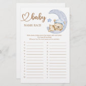 Teddy Bear Baby Shooter Baby Name Race Game (Vorne/Hinten)