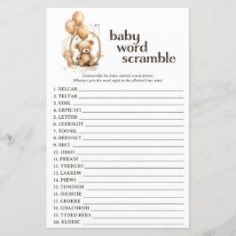 Teddy Bear Baby Shooter Word Scramble Game