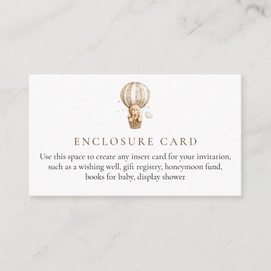 Teddy Bear Baby Shooting Card Begleitkarte (Vorderseite)