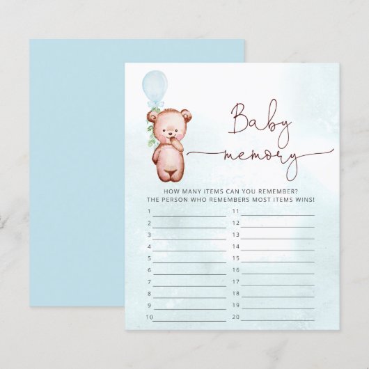 Teddy Bear Baby Shooting Game Baby Memory (Vorne/Hinten)