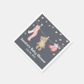 Teddy Bear Baby Shooting Paper Napkin Girl Gray Pi Serviette (Ecke)