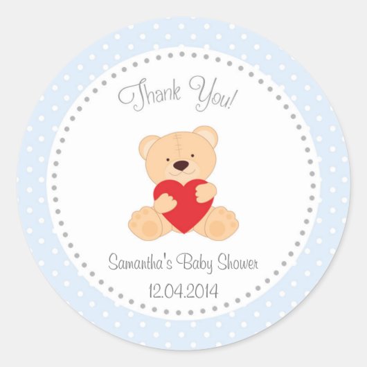 Teddy Bear Baby Shooting Sticker Blue (Vorderseite)