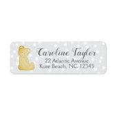 Teddy Bear Baby Shower Address Label grau & braun (Vorne)
