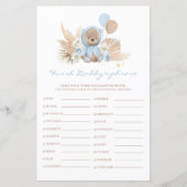 Teddy Bear Baby Shower beendet Daddy's Phrase Game (Vorderseite)