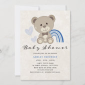Teddy Bear Baby Shower (blau) Einladung (Vorderseite)