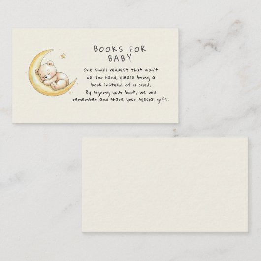 Teddy Bear Baby Shower Book Request Begleitkarte (Vorne/Hinten)
